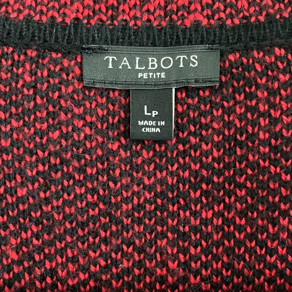 SOLD - Talbots Plaid Cotton Blend Notch Collar Sweater Jacket - Picture 6 of 7